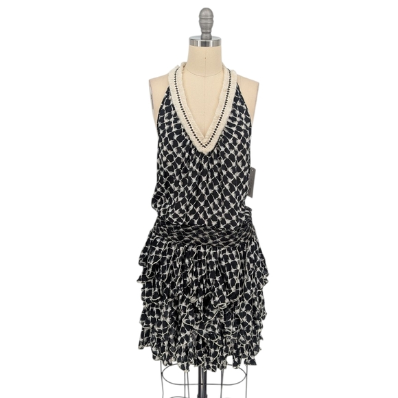 19886 Poupette St Barth Floral Ruffle Mini Dress size Small beach coastal summer - Picture 1 of 7